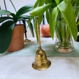 Vintage India Brass Etched Hand Bell 7 in. Dinner Service Bell Home Decor